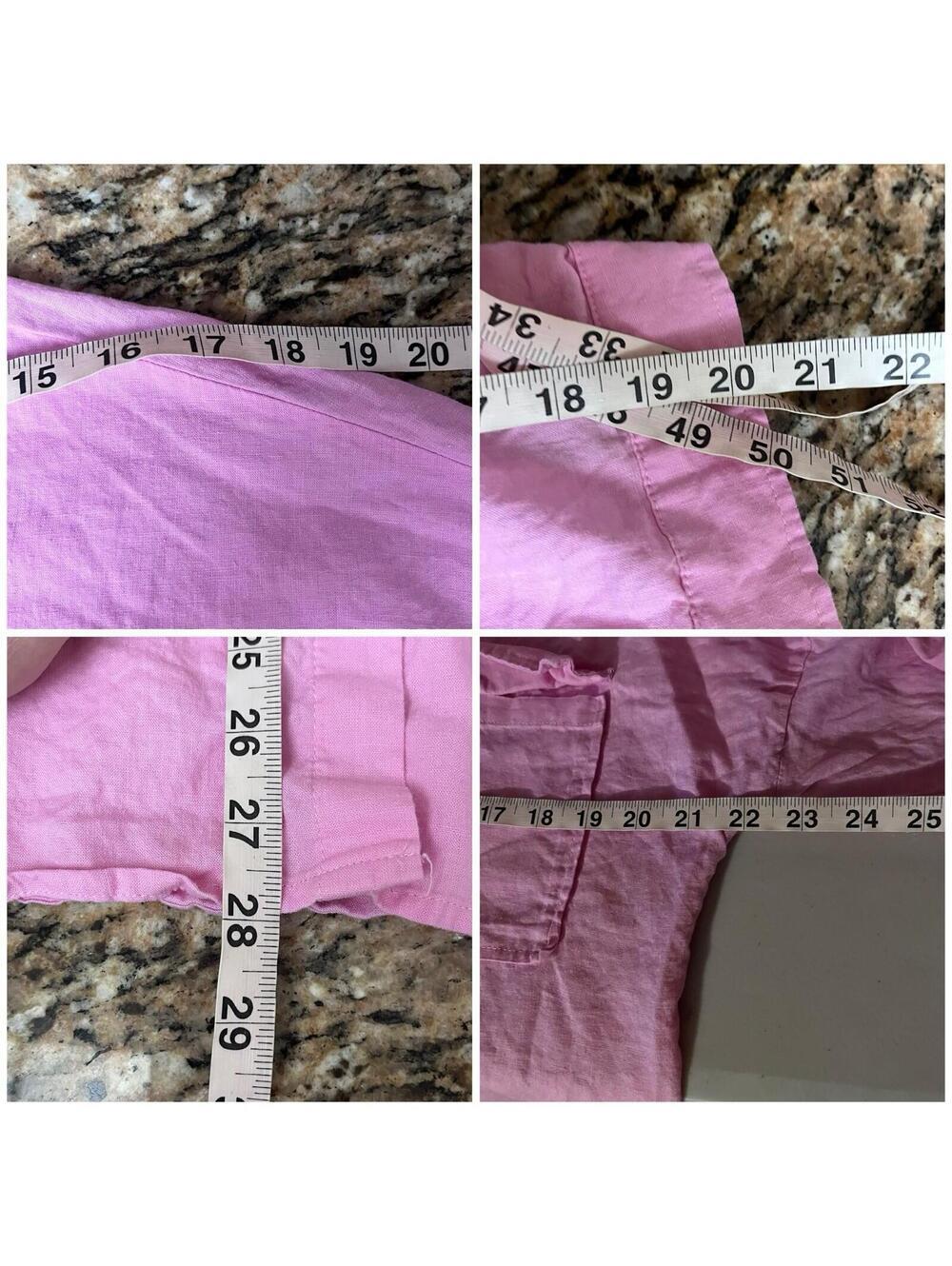 Love Tree Pink Linen Tunic Blouse Medium Button Up Lightweight Boho Coastal Top - Picture 6 of 10